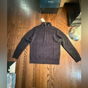 Quince Black Zip-Up Sweater